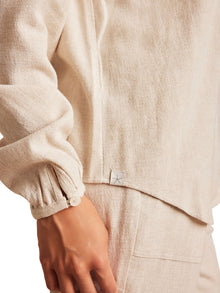 Womens | Linen Blend Blouse | Heather Bisque