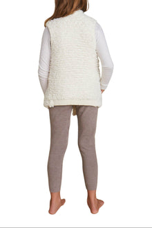 Youth | CozyChic Loop Fringe Cascading Vest | Cream
