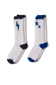 Youth | CozyChic Space Adventure Sock Set | Cobalt Multi