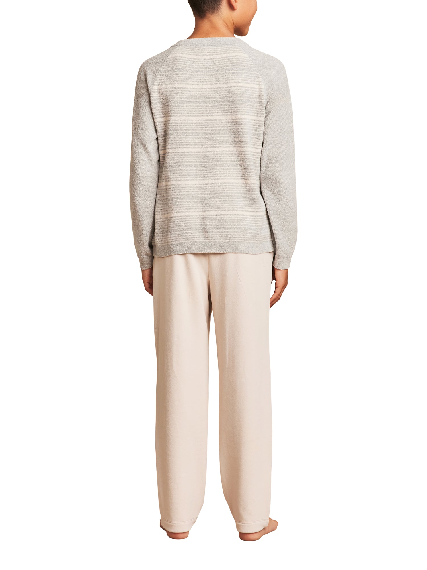 Youth | CozyChic Ultra Lite Heathered Stripe Raglan Pullover | Heather Moonbeam/Sand Dune