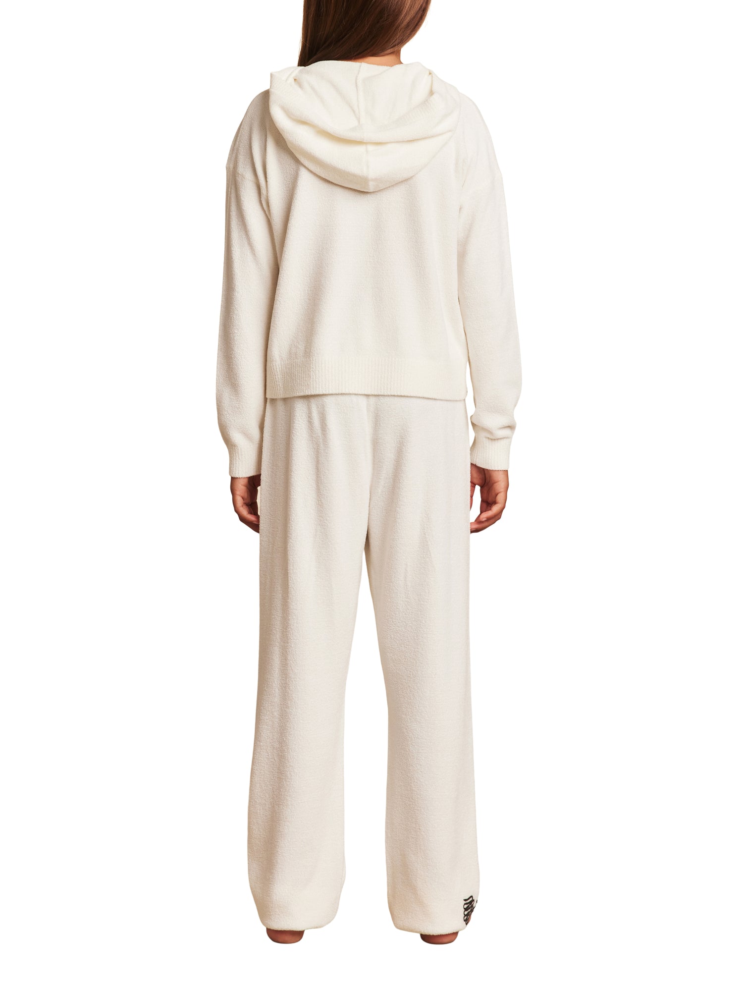 Youth | CozyChic Ultra Lite Embroidered Heart Hoodie | Pearl/Carbon