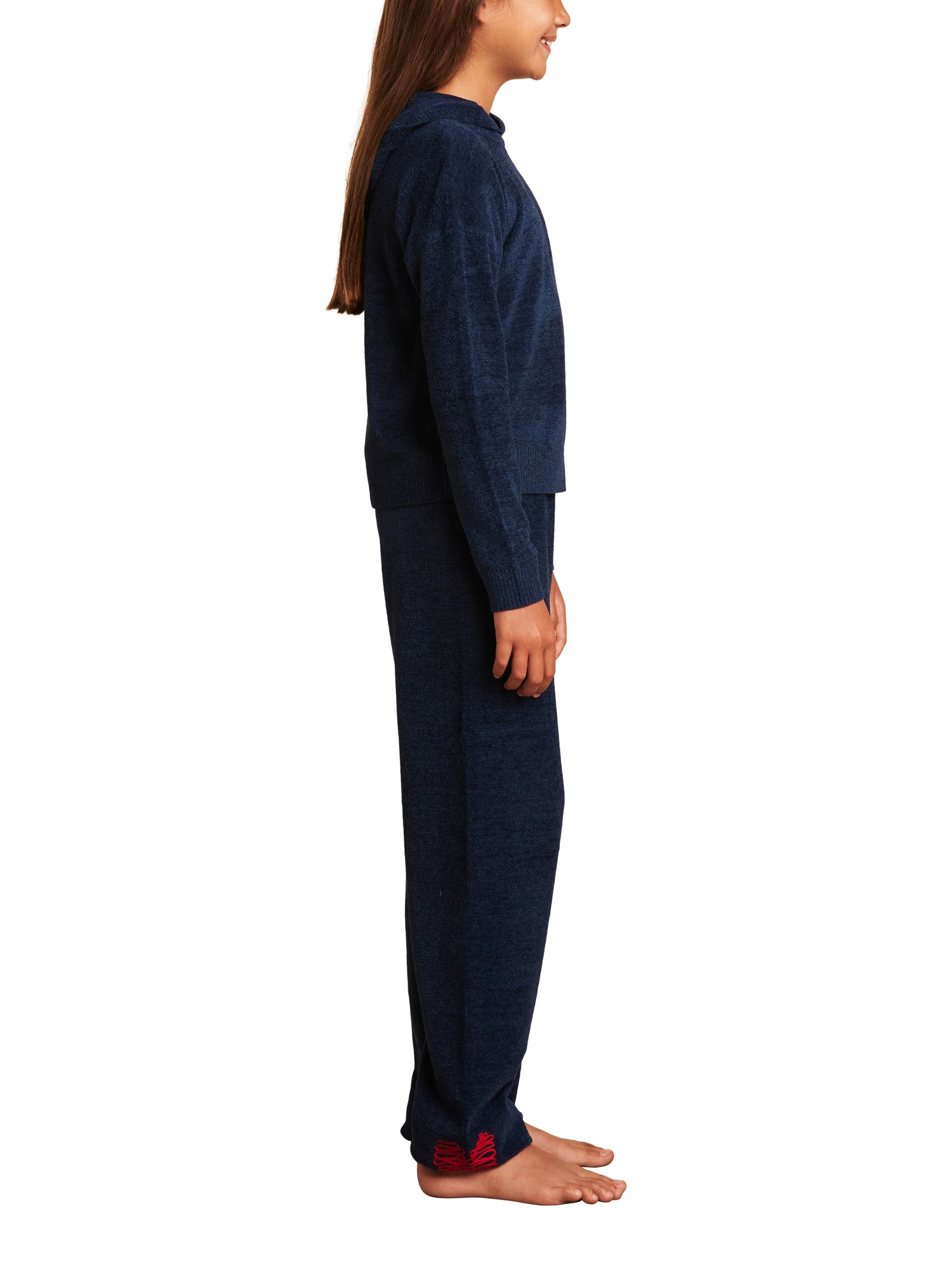 Youth | CozyChic Ultra Lite Embroidered Heart Pant | Marine/Scarlet