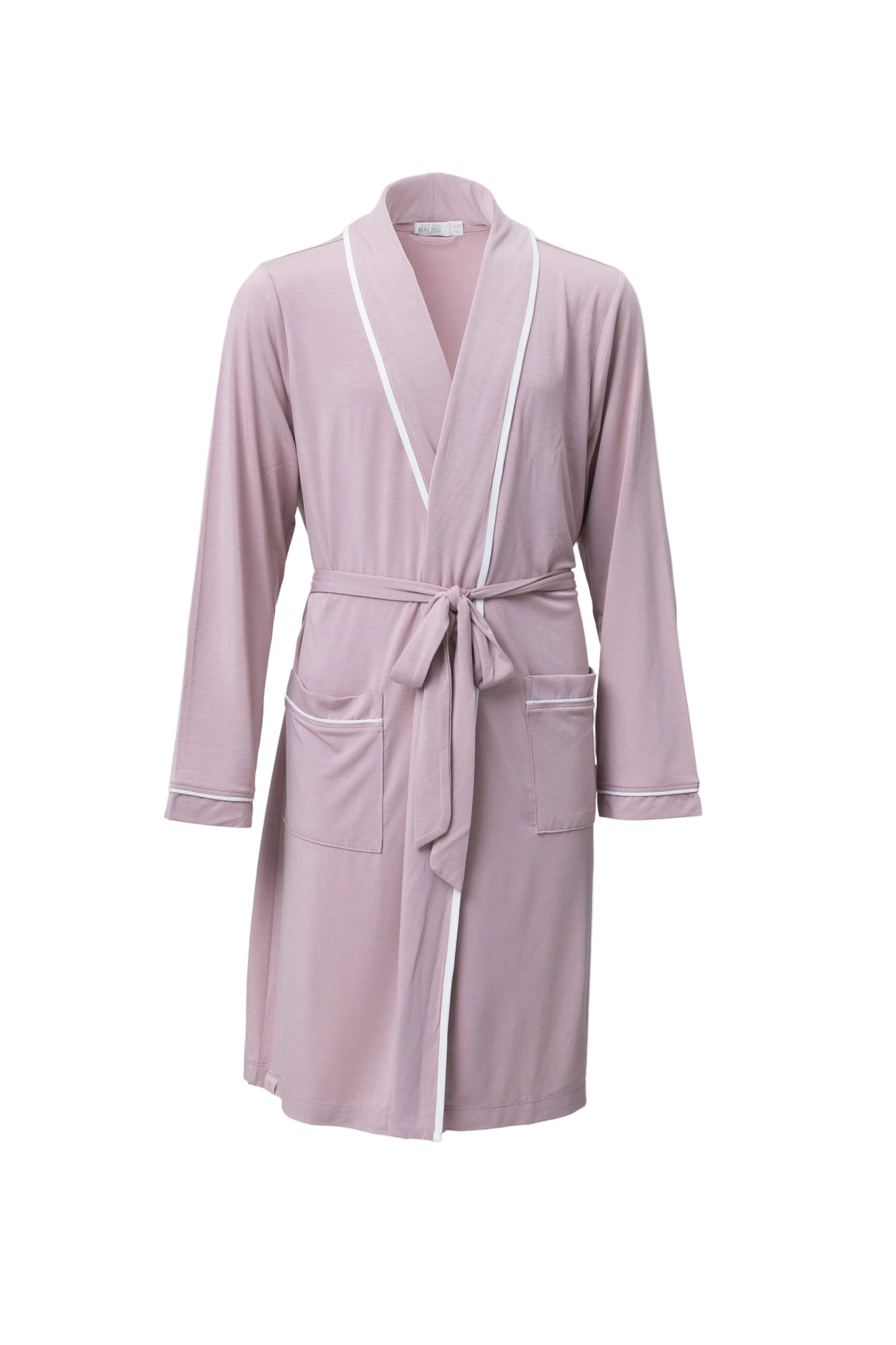 Youth | Malibu Collection Soft Jersey Piped Robe | Teaberry/White
