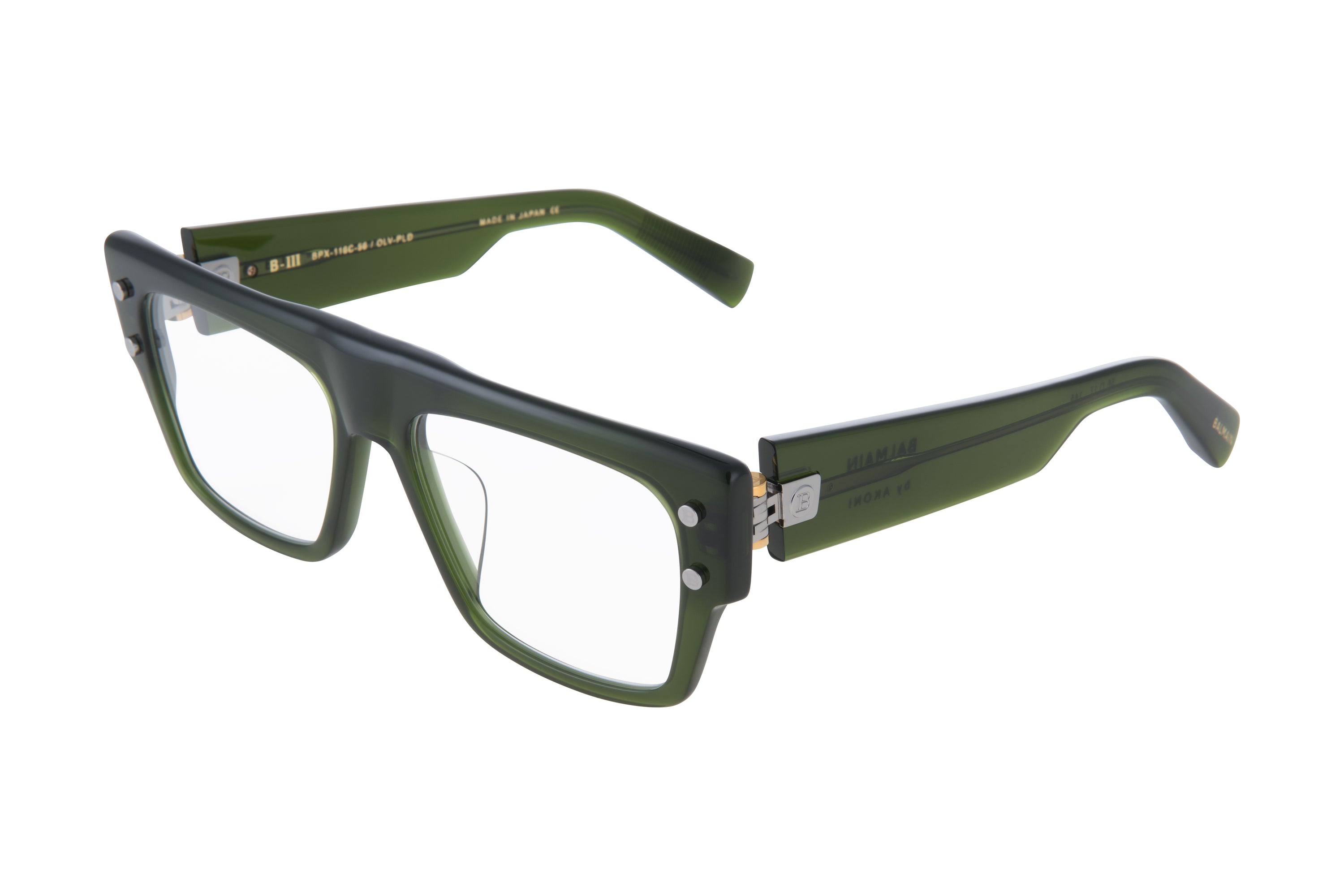 Unisex | B - III Optical (Western Fit) | Dark Olive - Black Palladium | Clear