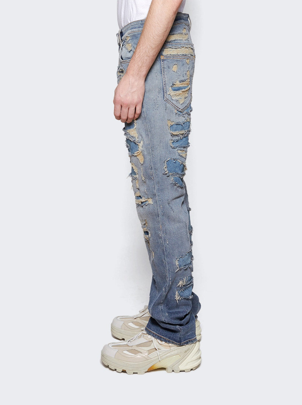 Men | Givenchy | Jeans In Rip And Repair Denim | Light Blue