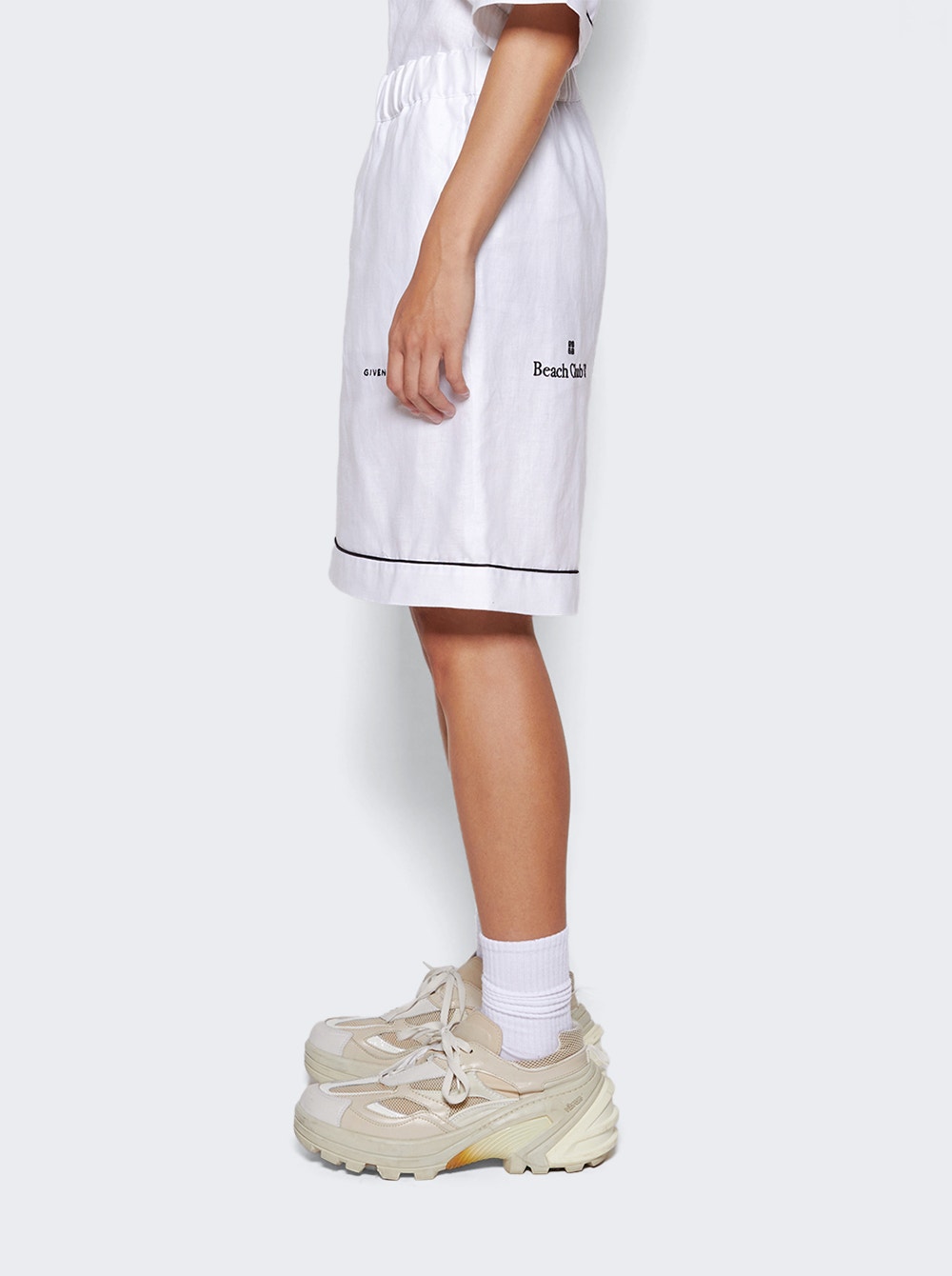 Men | Givenchy | Fluid Linen Shorts | Optic White