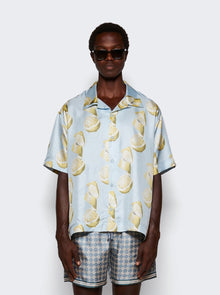 Men | Givenchy | Lemon Print Bowling Shirt | Blue & Yellow