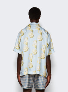 Men | Givenchy | Lemon Print Bowling Shirt | Blue & Yellow