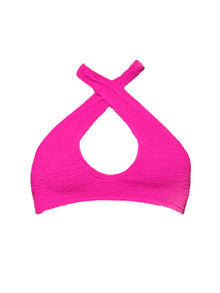 Women | Bond-Eye | Carmen Crop Eco Bikini Top | Bright Pink