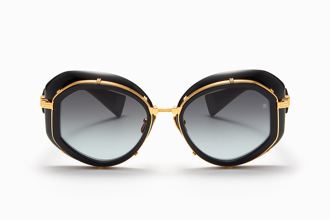 Womens | Brigitte Sunglass | Black Crystal - Gold | Dark Grey Gradient
