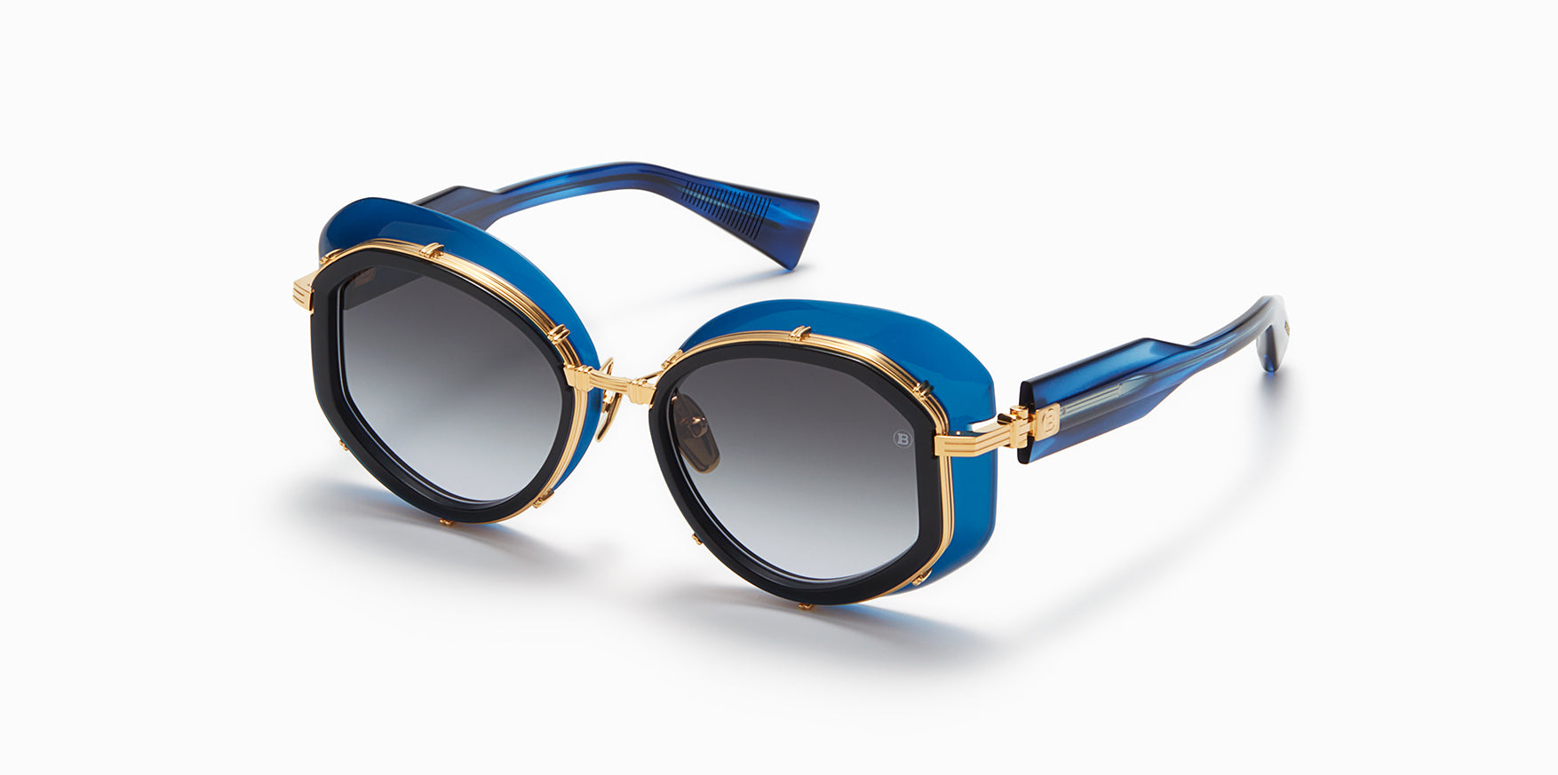 Womens | Brigitte Sunglass | Dark Blue Crystal - Gold | Dark Grey Gradient