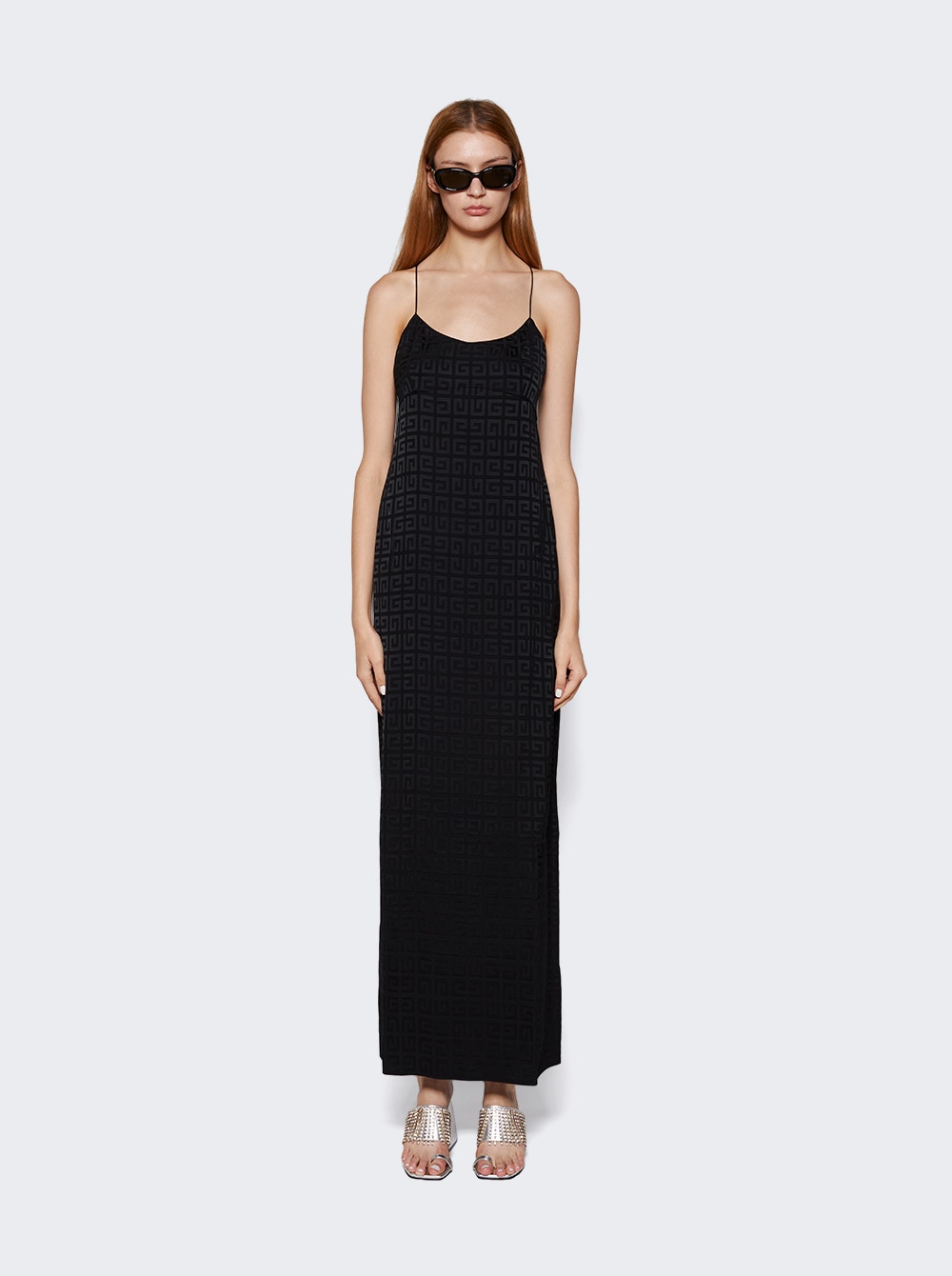Women | Givenchy | 4g Jacquard Long Slip Dress | Black