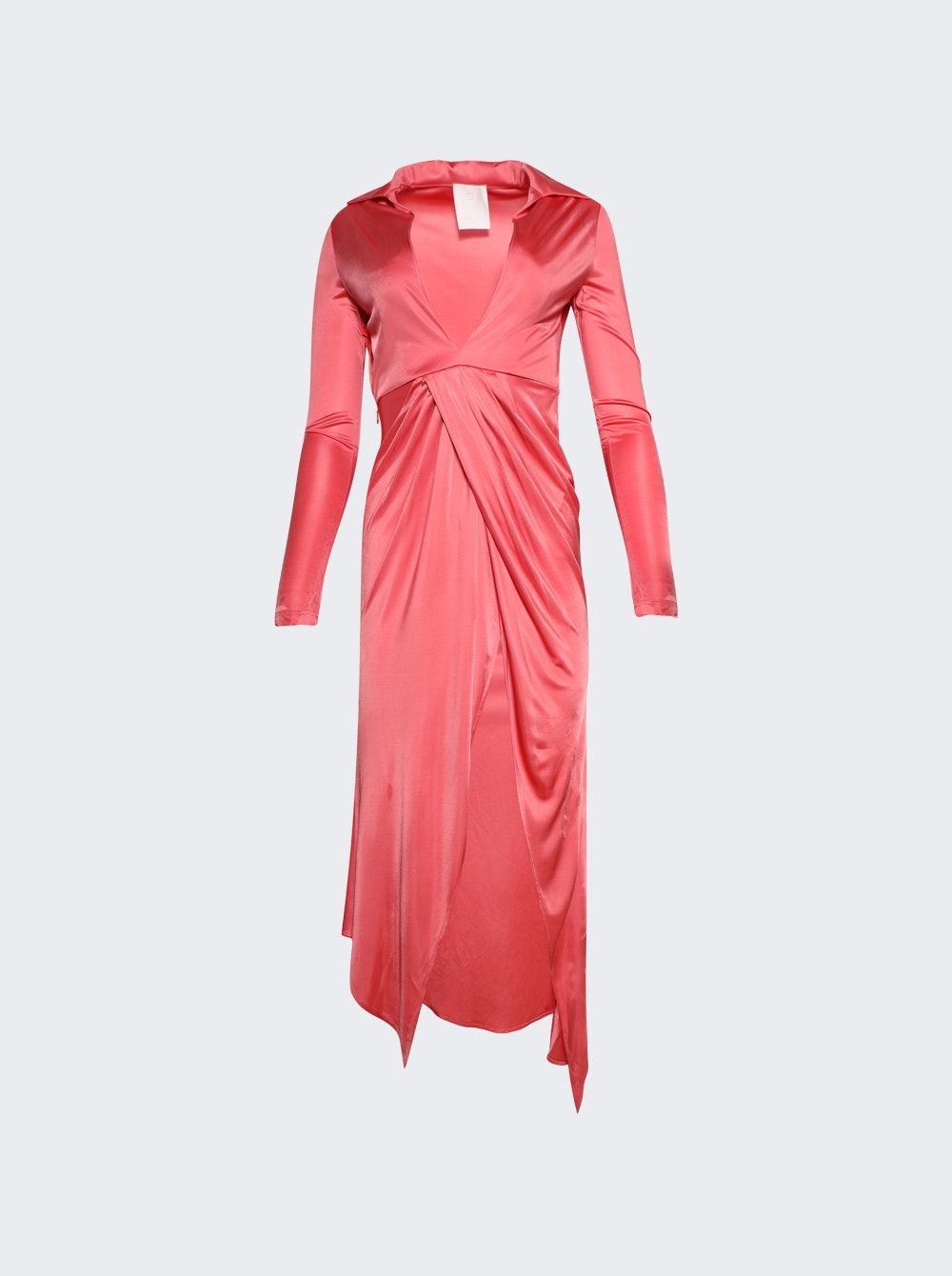Givenchy | Long Sleeve Draped Dress | Coral