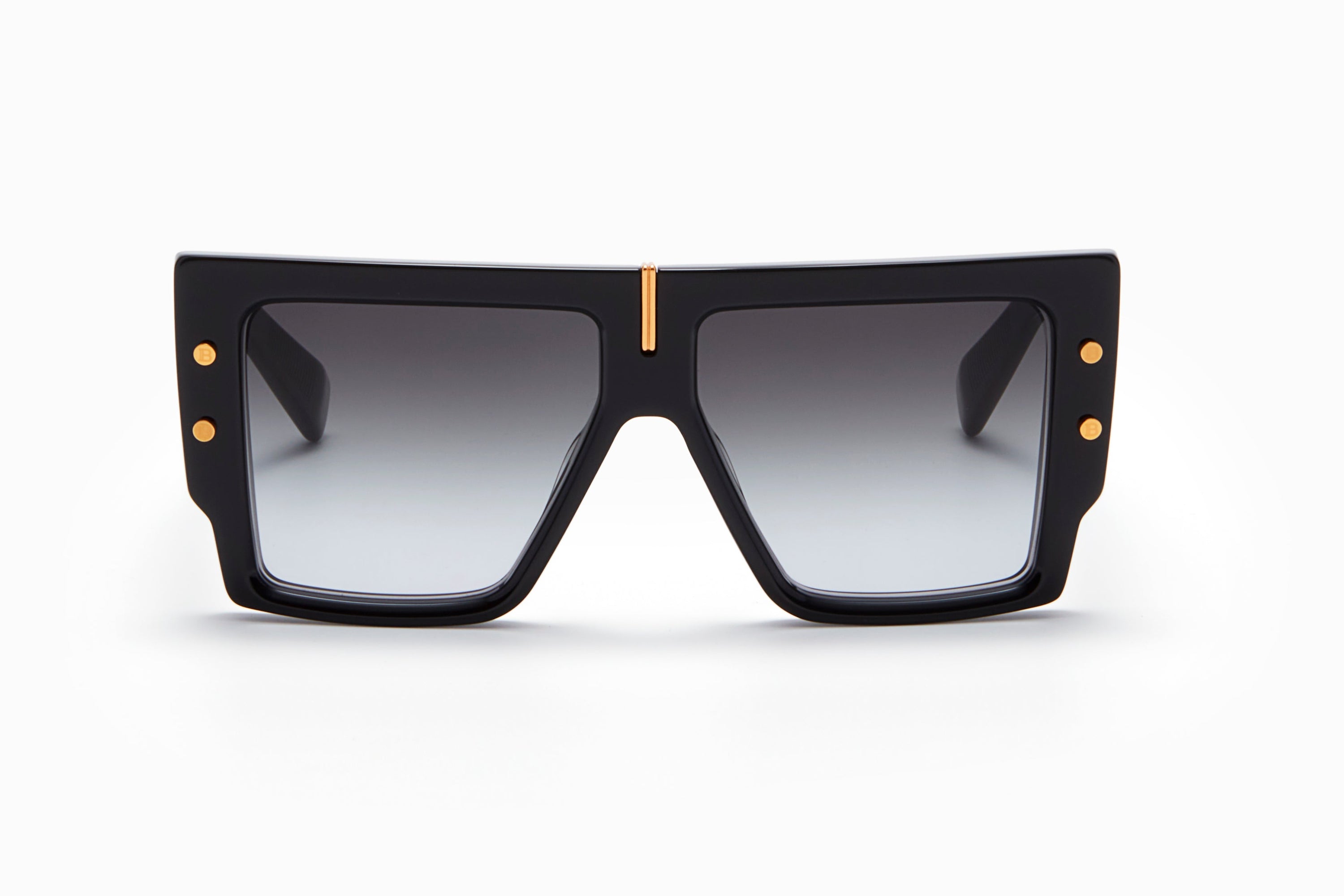 Unisex | B - Grand Sunglass | Black - Yellow Gold | Dark Grey Gradient