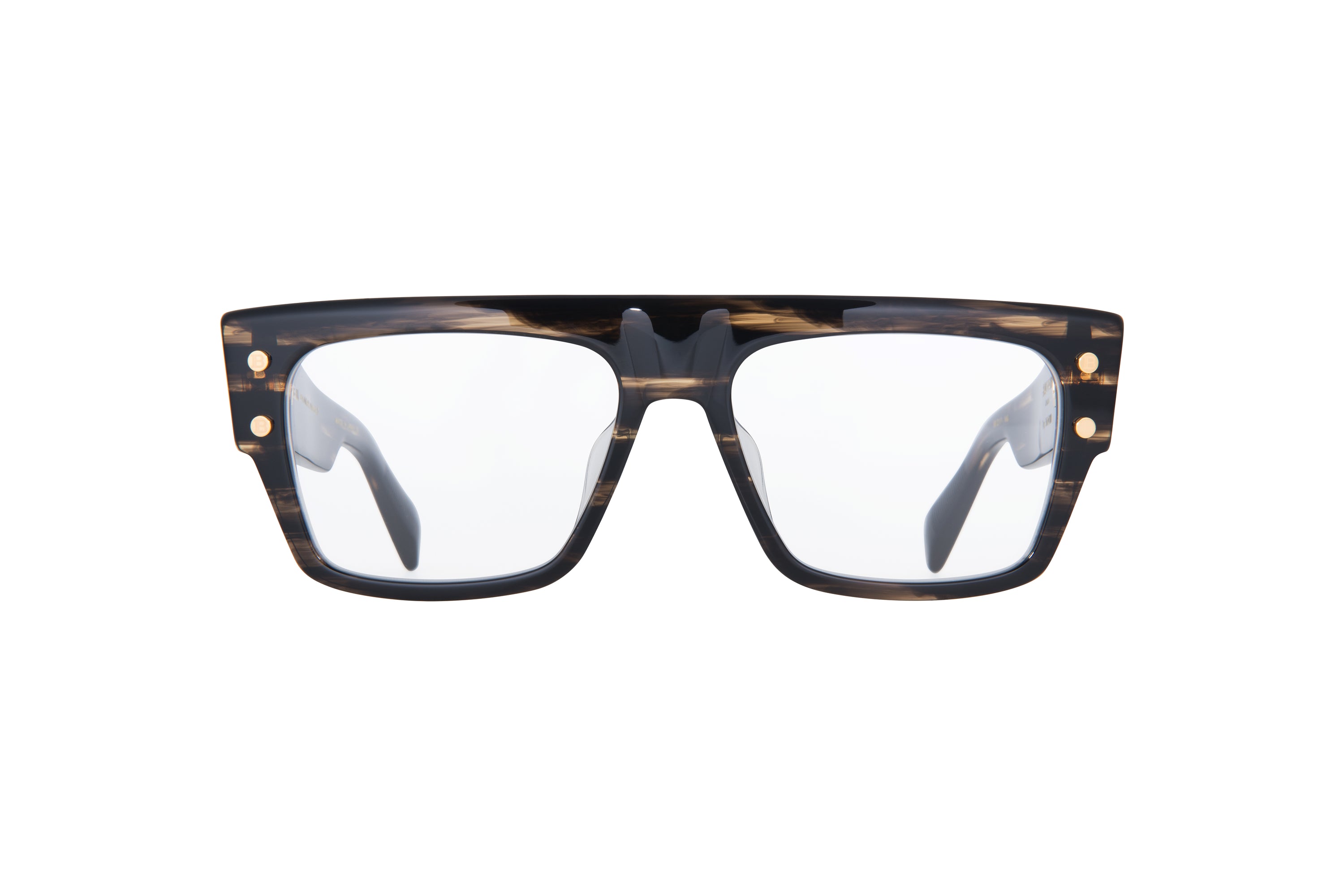 Unisex | B - III Optical | Dark Brown Swirl - Gold | Clear