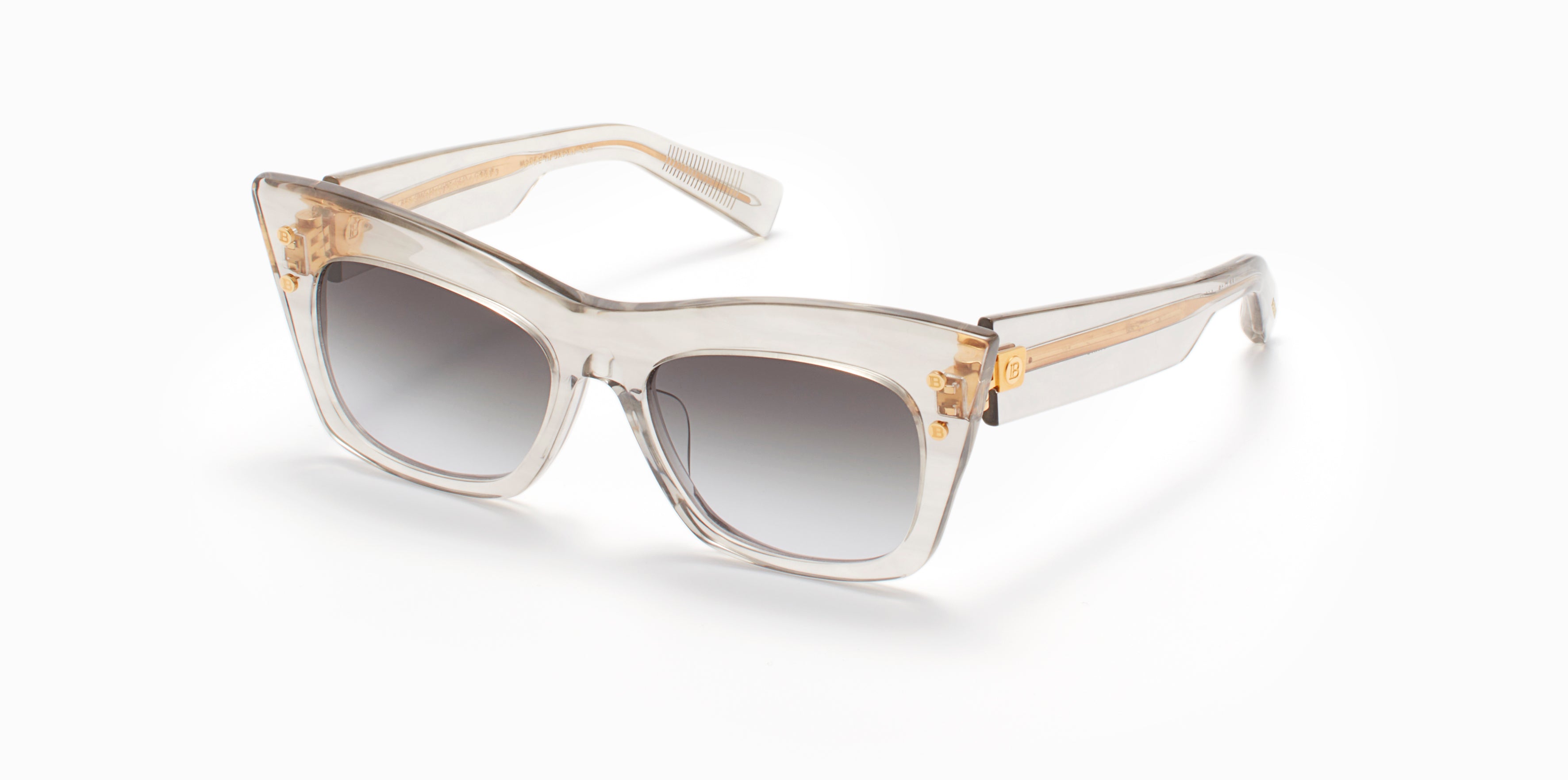 Womens | B - II Sunglass | Crystal Grey - Yellow Gold | Dark Grey Gradient