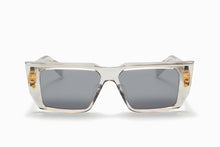 Unisex | B - VI Sunglass | Grey Crystal w/ Gold Flakes - White Gold | Dark Grey w/ White Gold Mirror