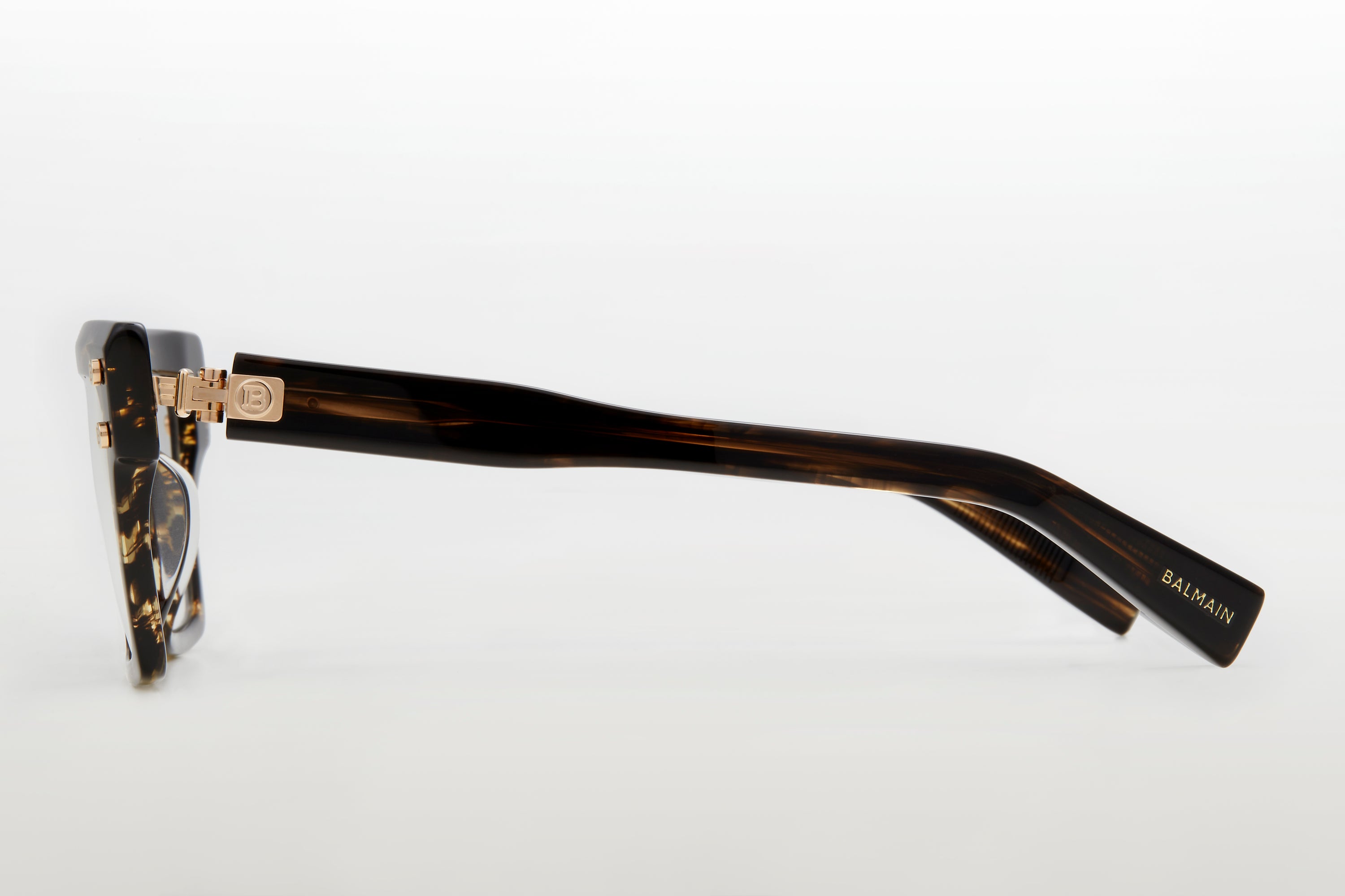 Unisex | B - V Optical | Dark Brown Swirl - White Gold | Clear