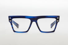 Unisex | B - V Optical | Blue Swirl - Silver | Clear