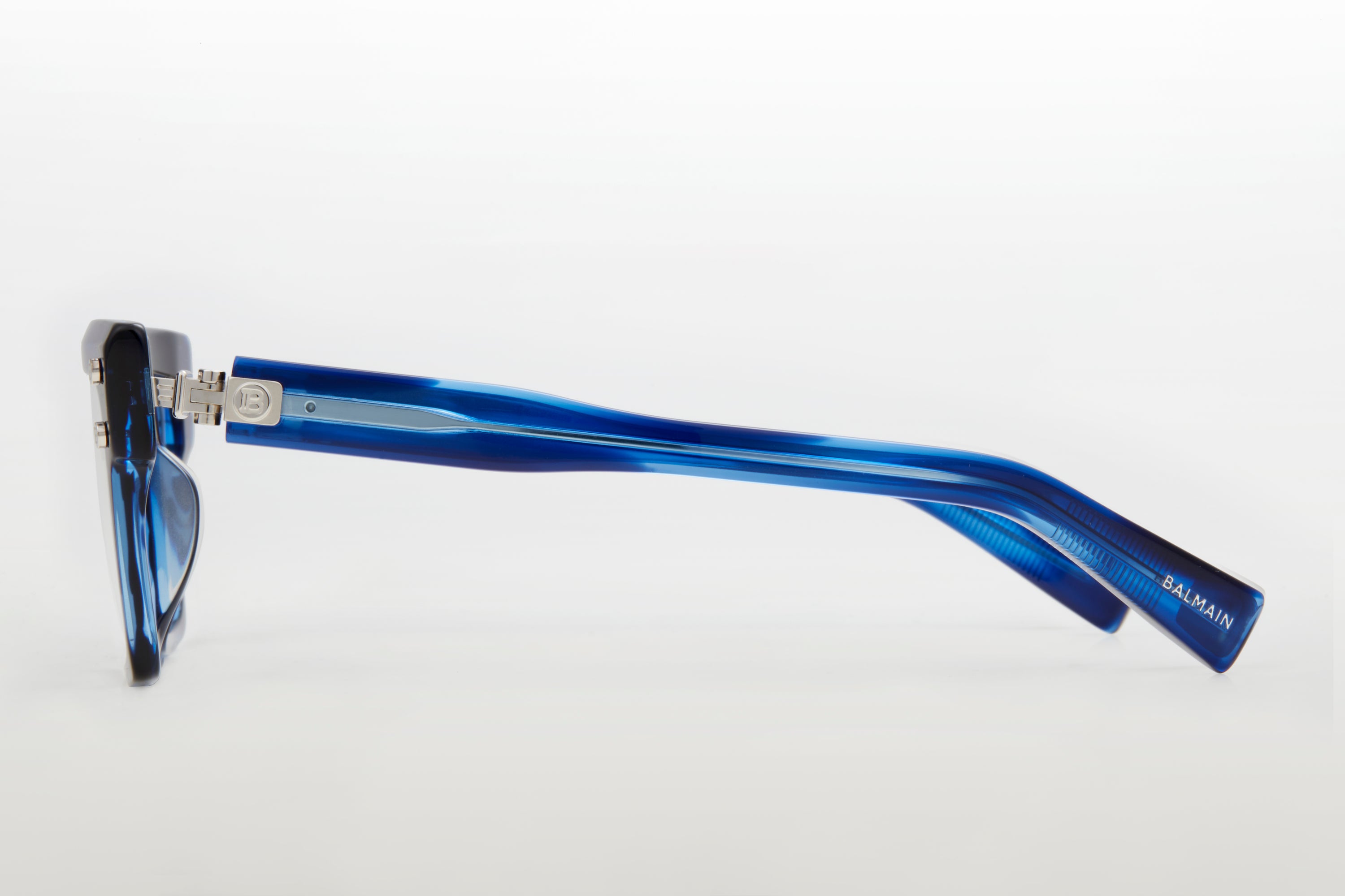 Unisex | B - V Optical | Blue Swirl - Silver | Clear