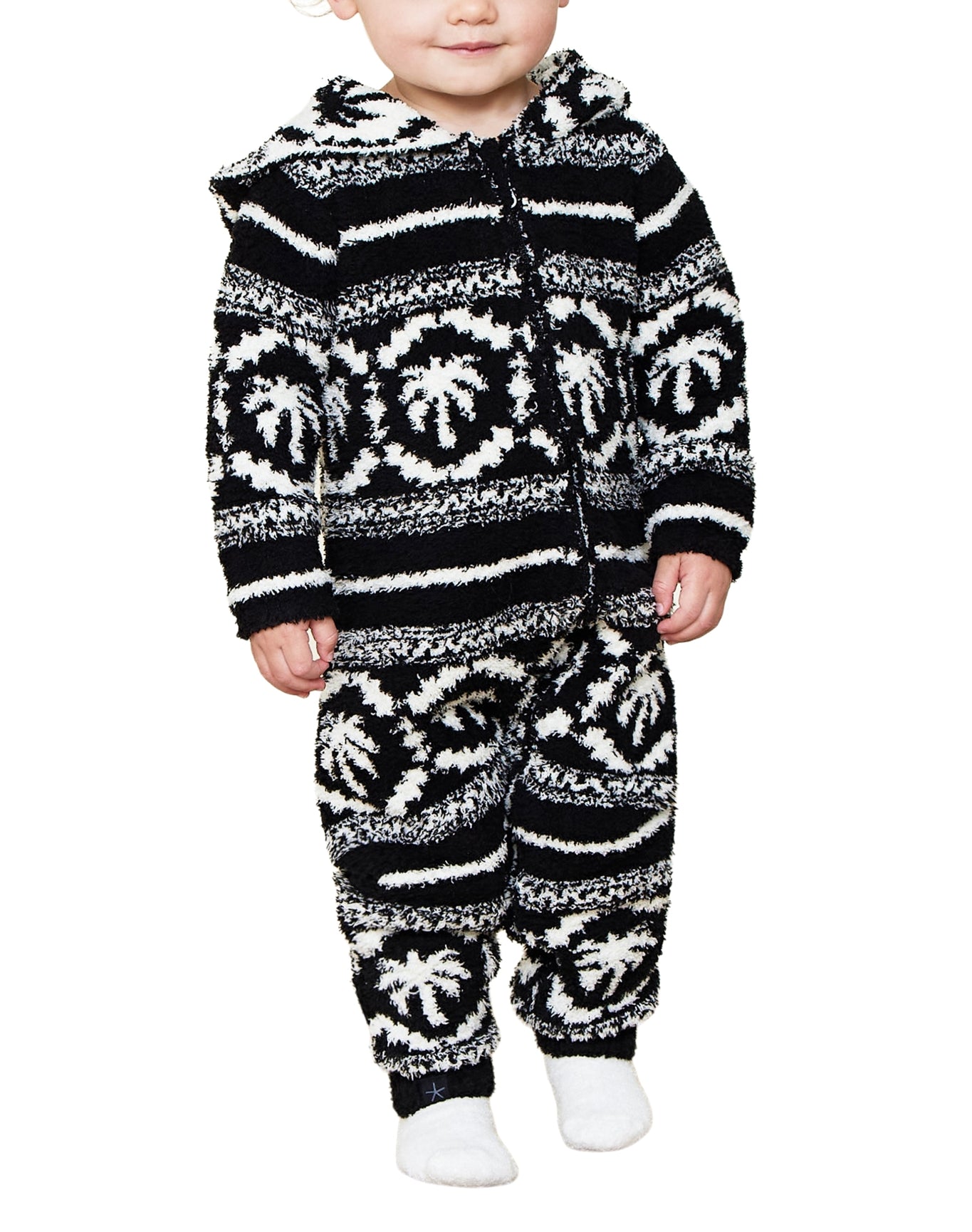 Baby | Cozychic Malibu Fair Isle Snow Suit | Black-Cream