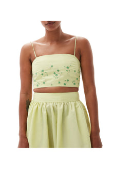Beaded Nylon Top | Lily Green