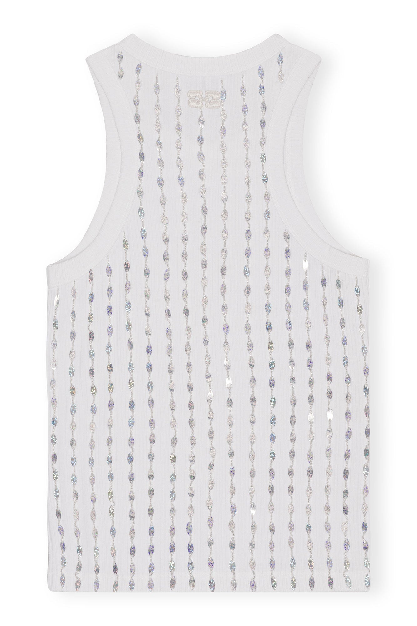 Beaded Rib Jersey Top | Bright White
