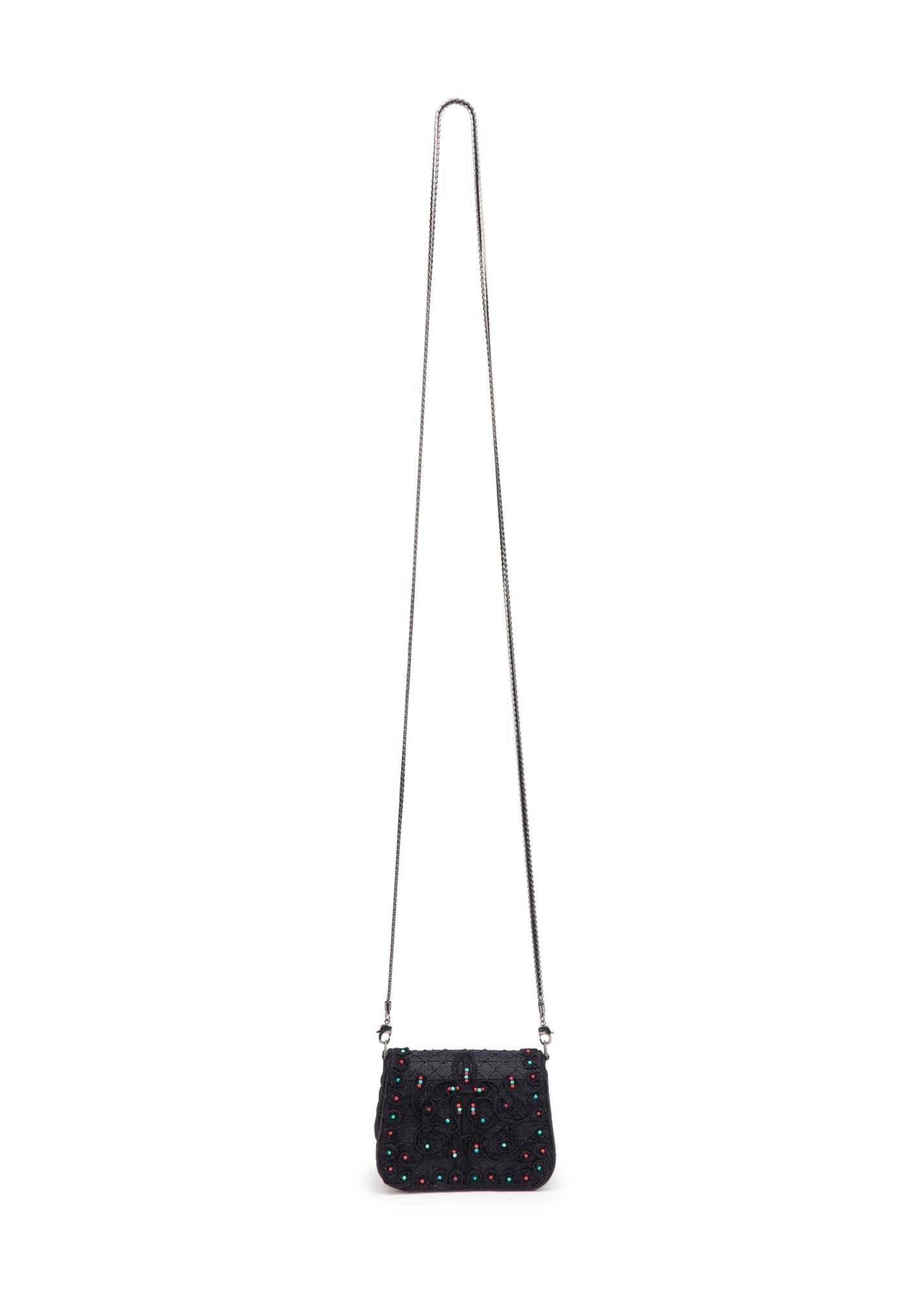 Beaded Textured Handbag | Black