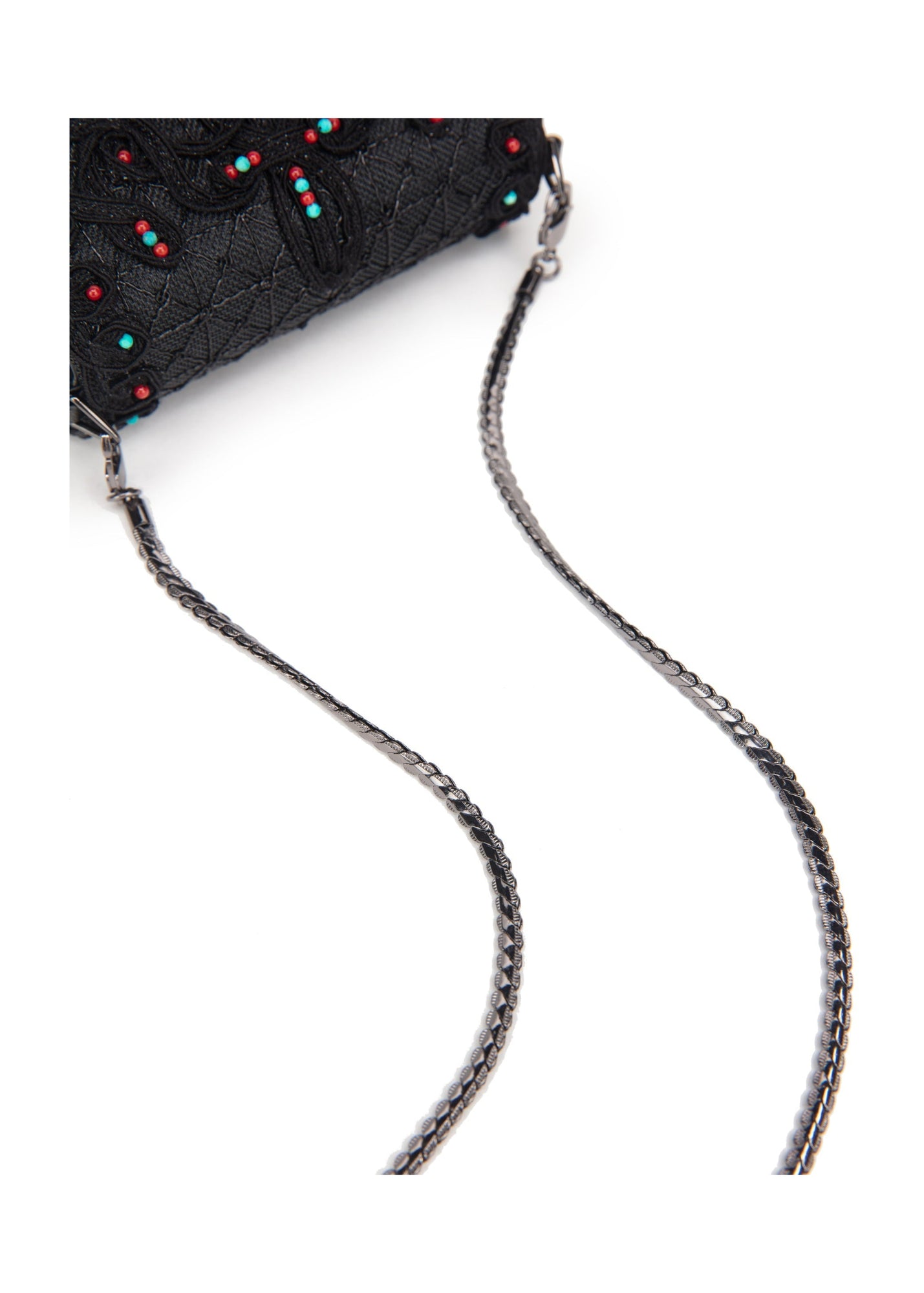 Beaded Textured Handbag | Black