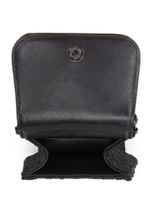 Beaded Textured Handbag | Black