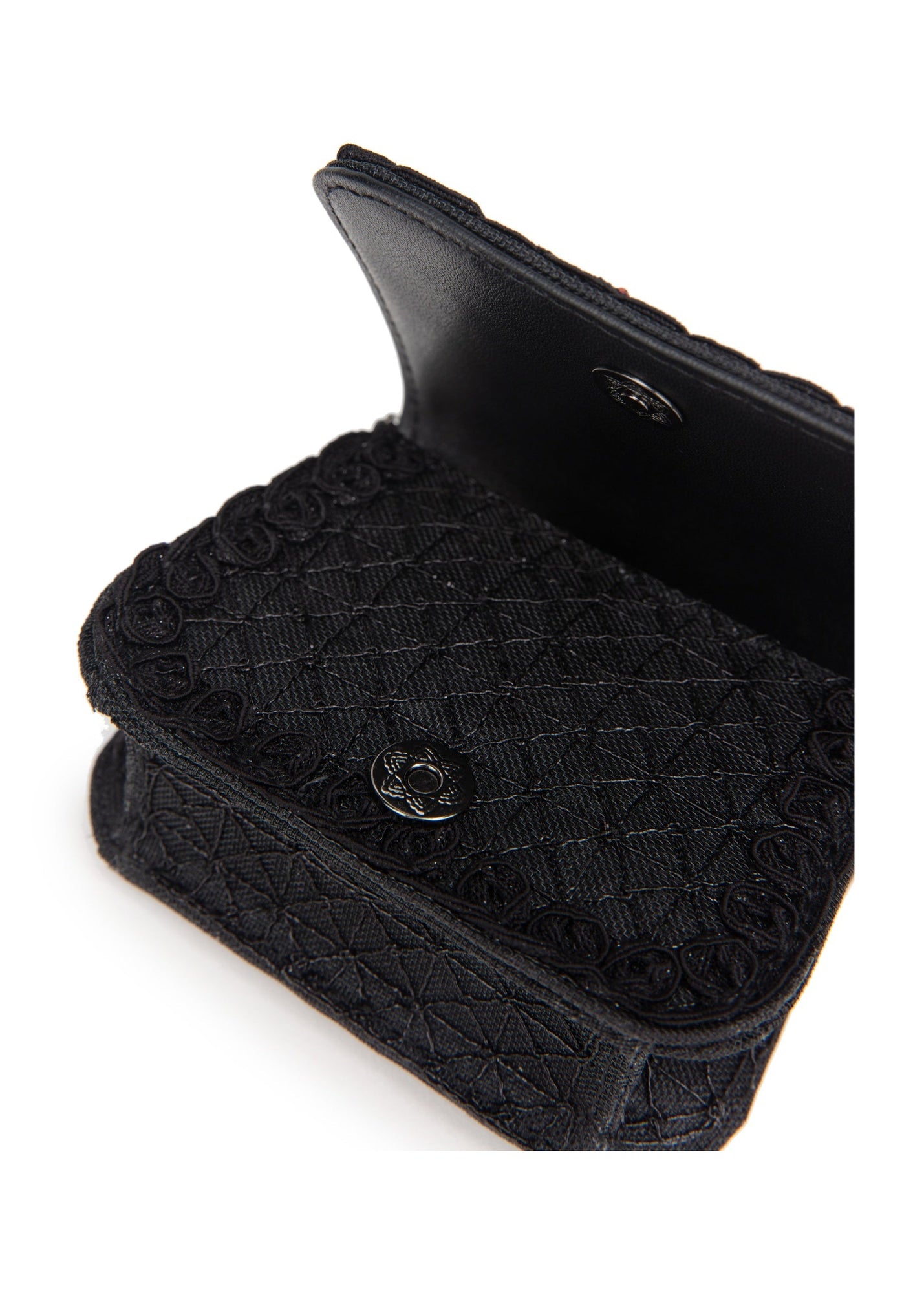 Beaded Textured Handbag | Black