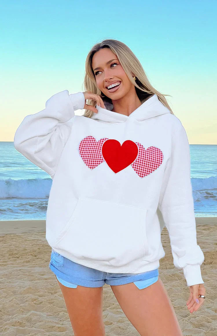 Beginning Heart Hoodie | White And Red