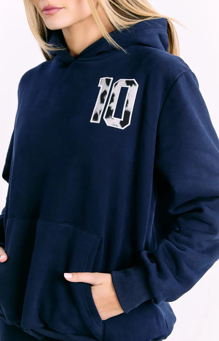 Beginning Leopard Star Hoodie | Navy