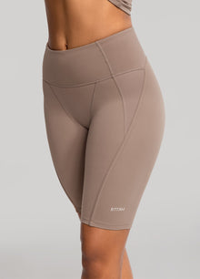 High-Waisted Performance Biker Shorts | Cocoa