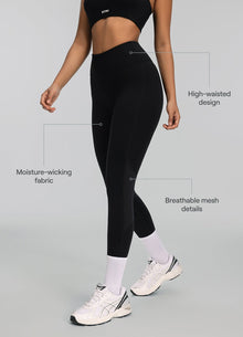 High-Waisted Impact Mesh Leggings | Black