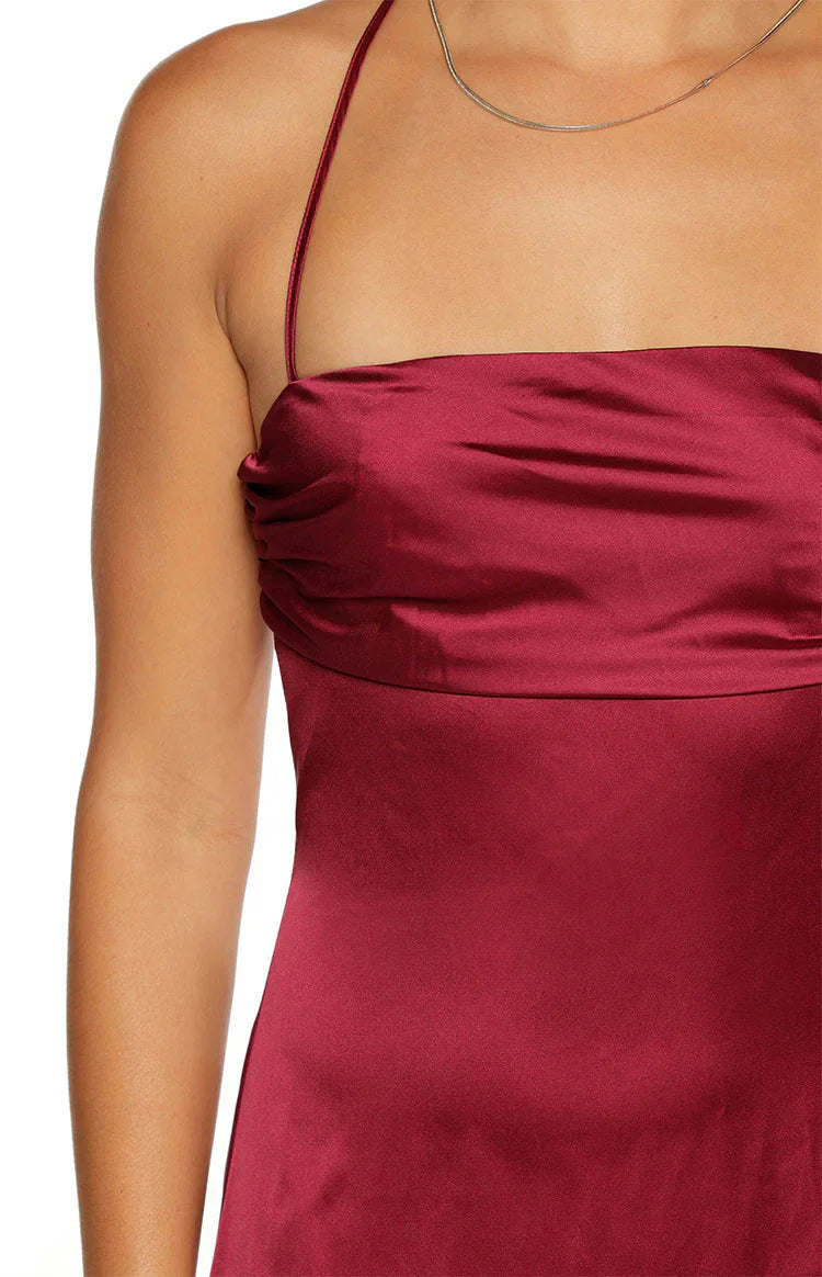 Blaise Satin Maxi Dress | Burgundy