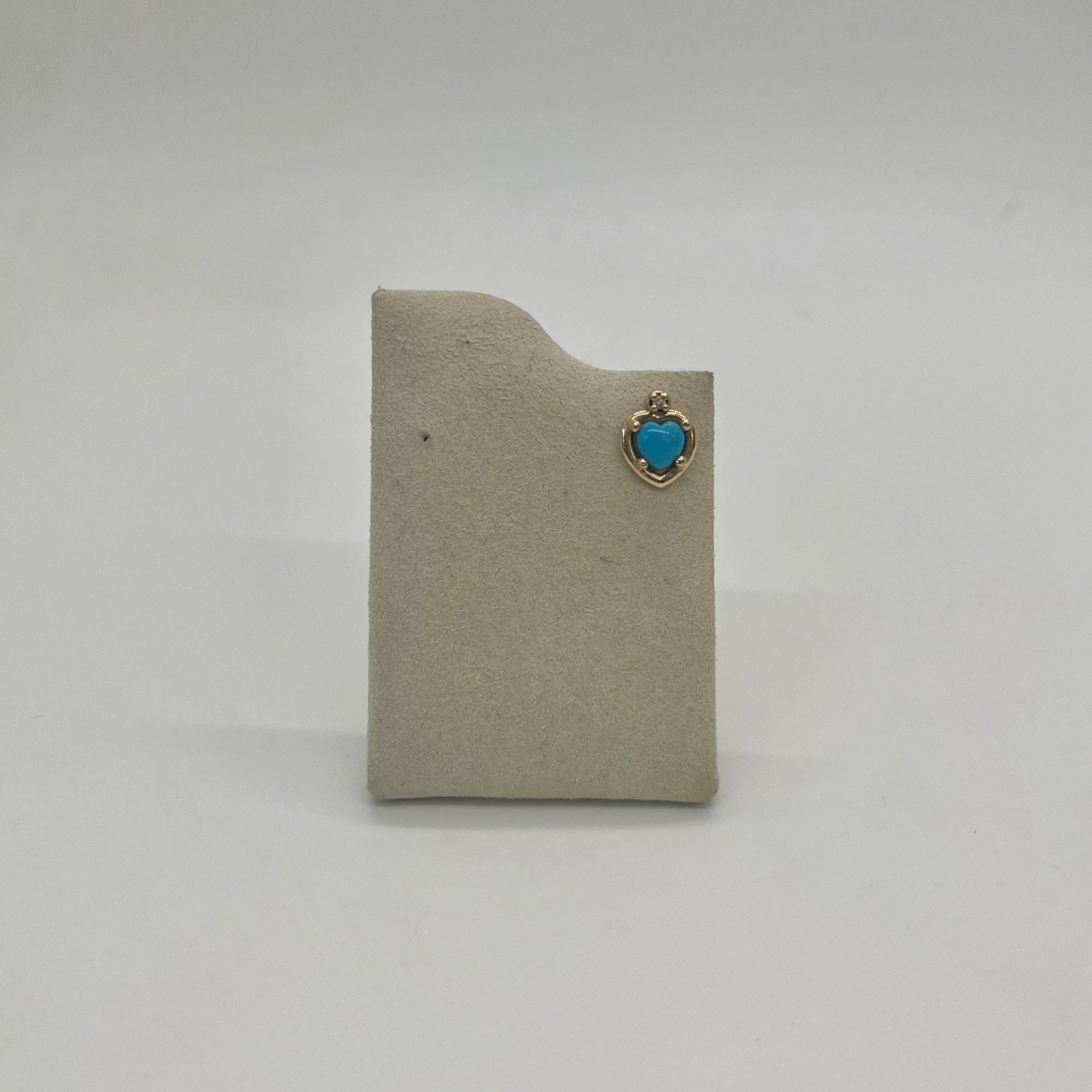 Still life image of Bonbon Heart Turquoise Diamond Stud