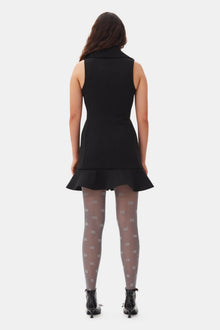 Bonded Crepe Mini Dress | Black (V1)