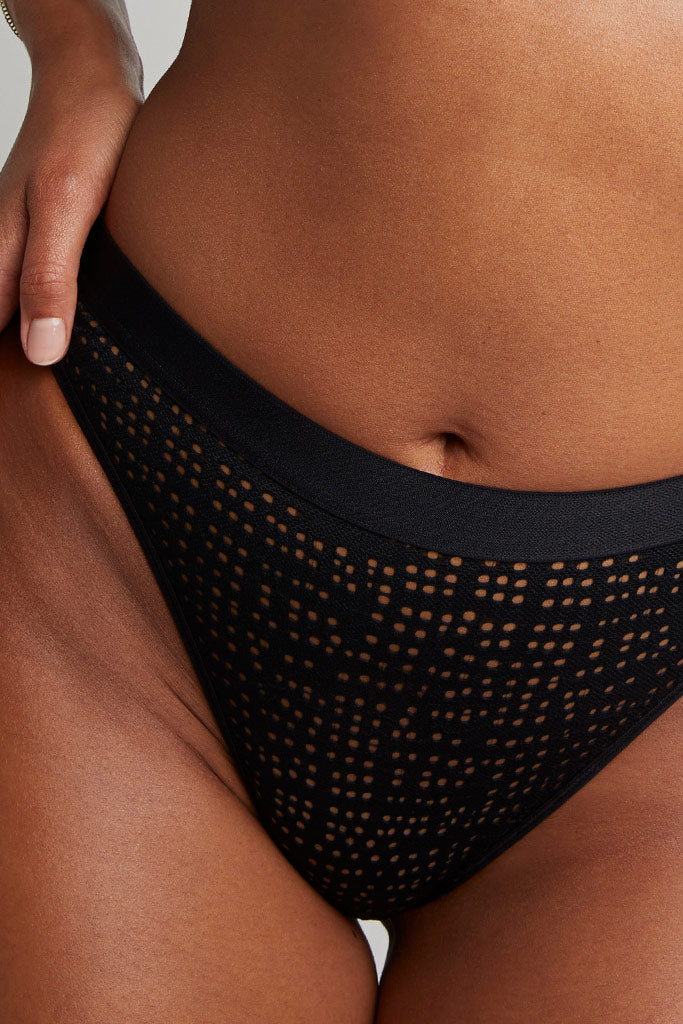 Eyelet Lace French Cut Brief | Black
