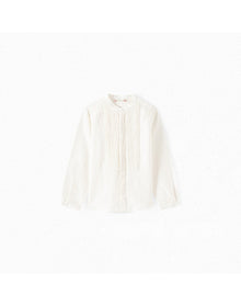 Boys | Pleated Linen Shirt | 8Y | Milk White