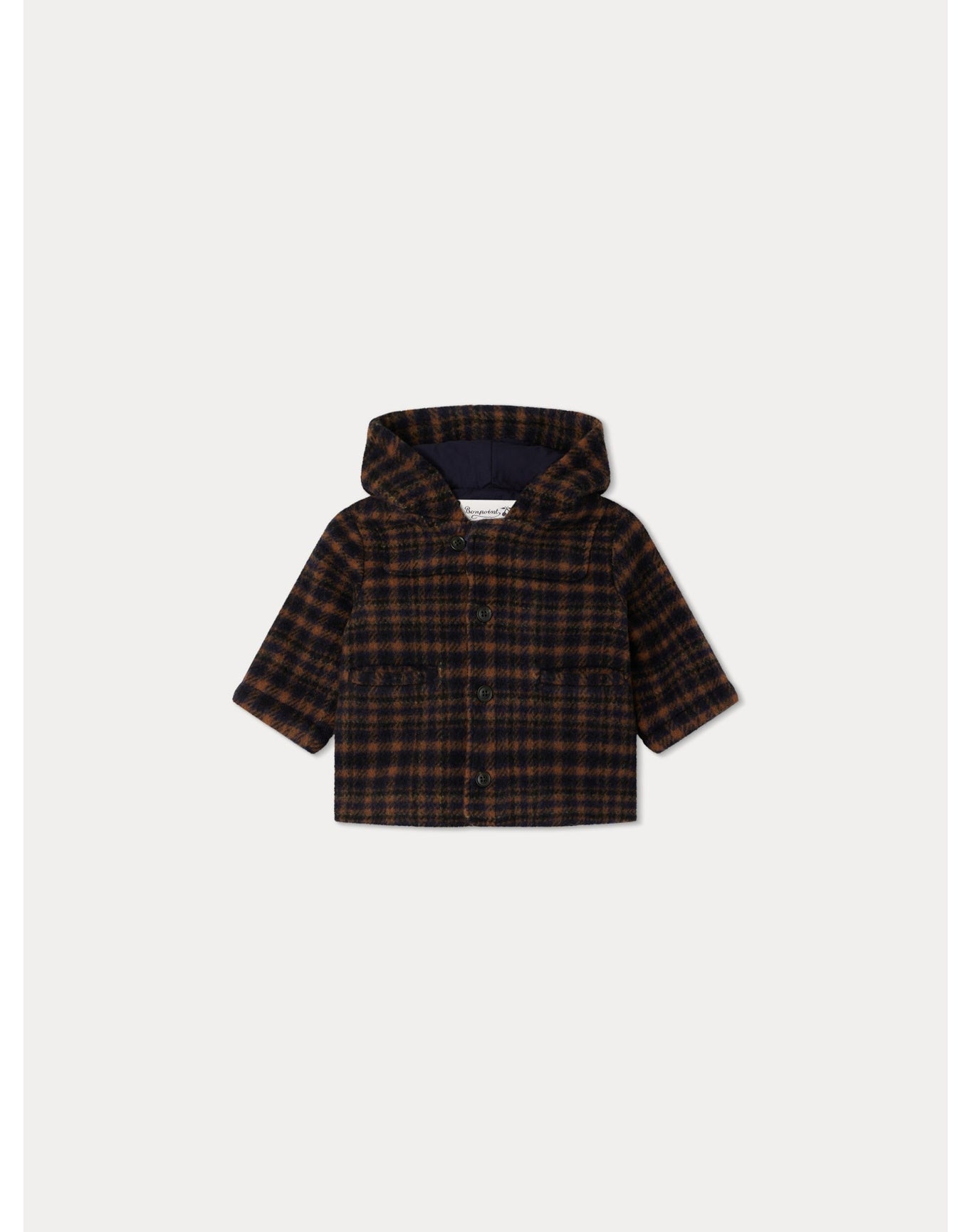 Boys | Timo Coat Checked | 6M-18M | Navy
