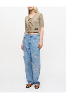 Broderie Anglaise Carpenter Jeans | Light Blue Stone