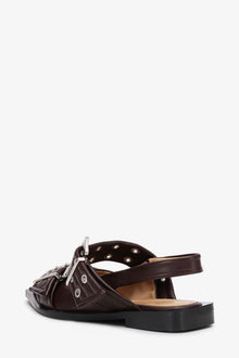 Brown Feminine Buckle Ballerinas | Chocolate Fondant