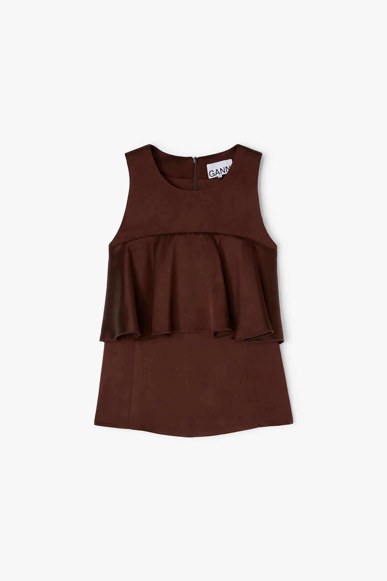 Brown Ruffle Top | Chicory Coffee