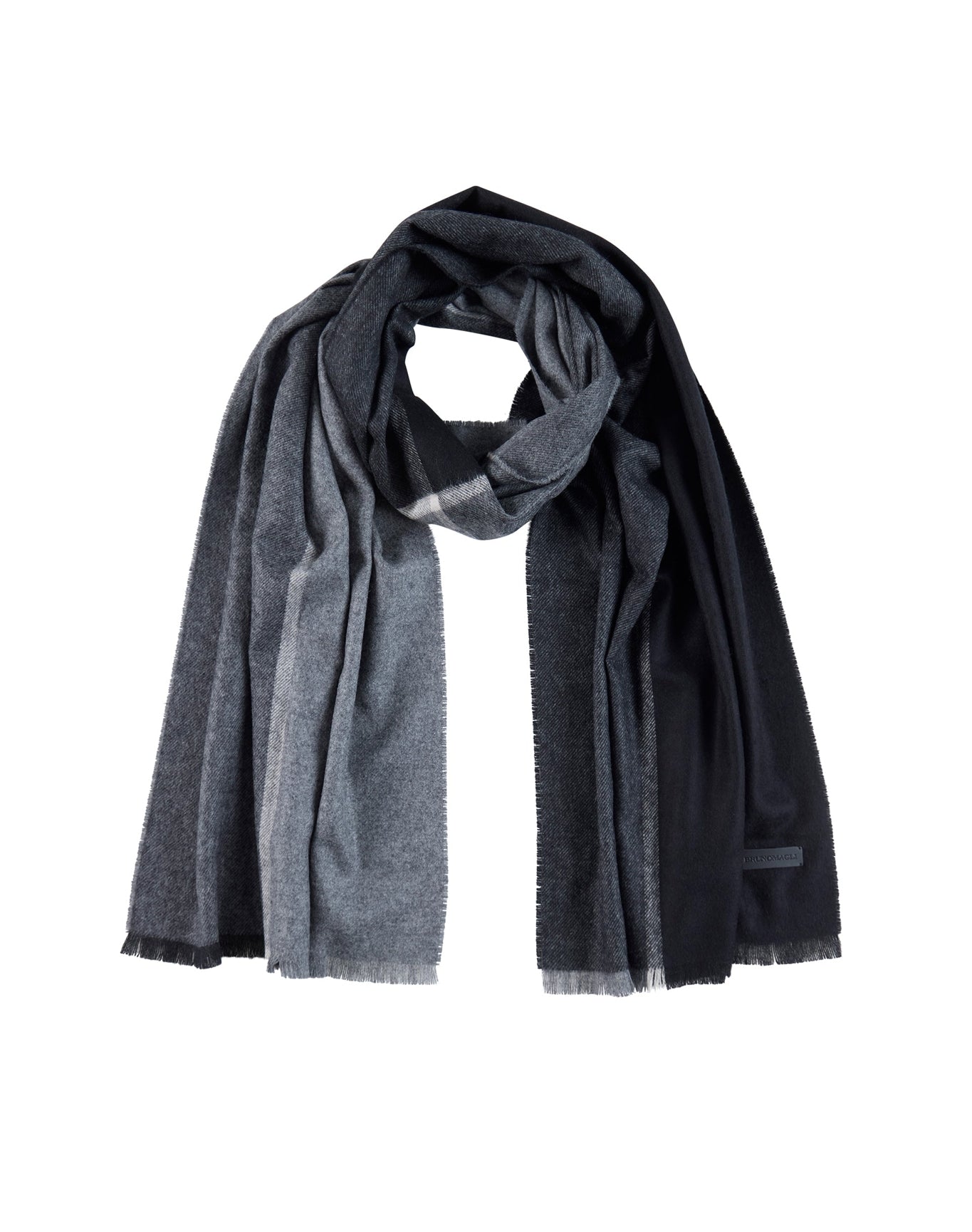 Bruno Magli | Men | Silk/Cashmere Color Block Scarf | Black