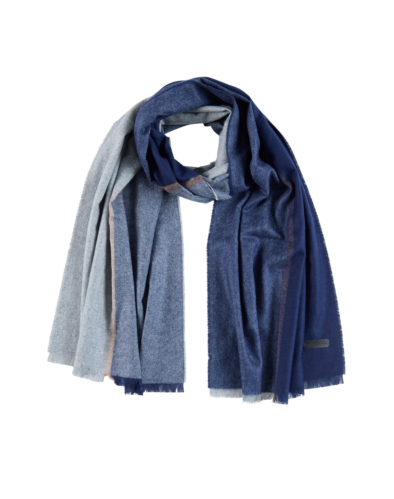 Bruno Magli | Men | Silk/Cashmere Color Block Scarf II| Navy
