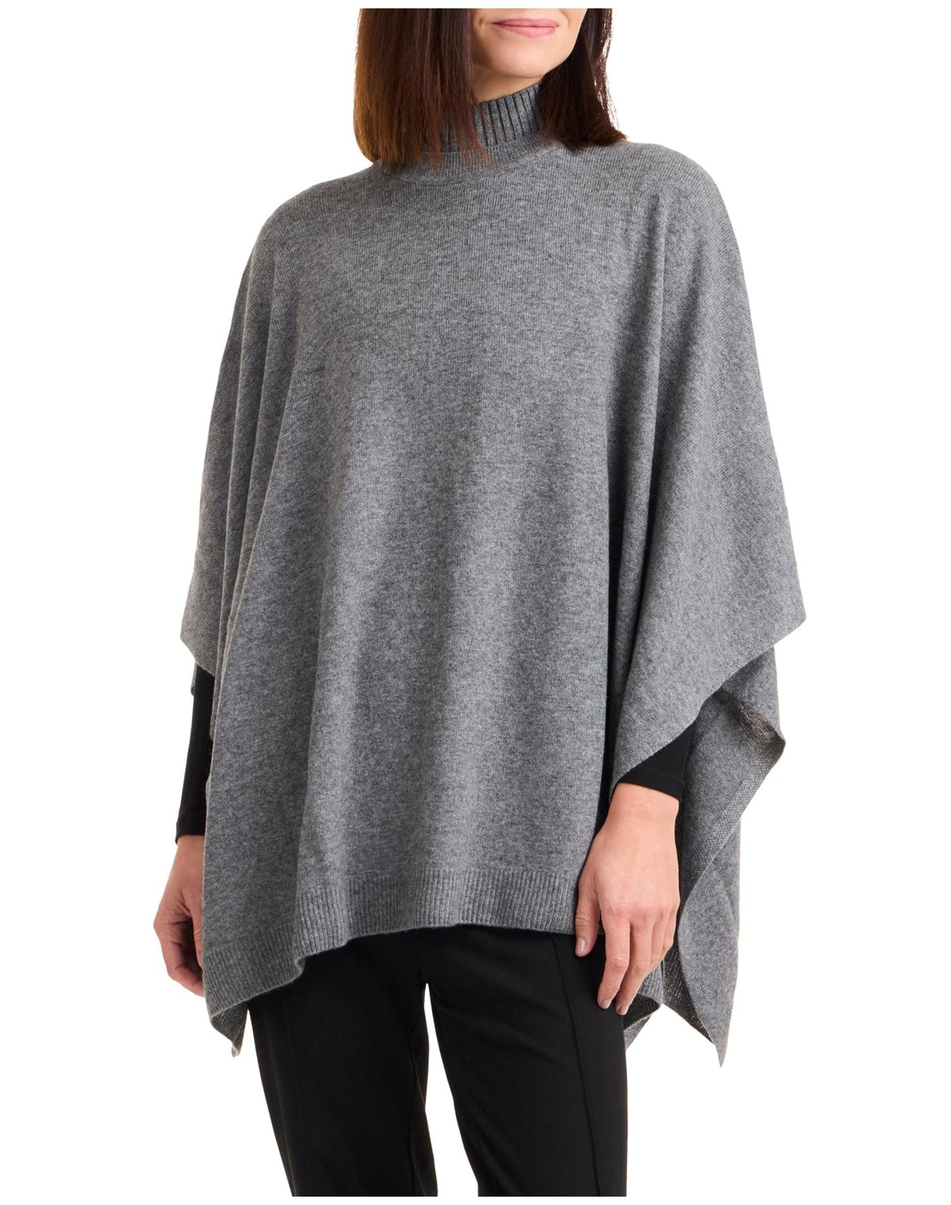 Bruno Magli | Women | Cashmere Poncho | Grey V2