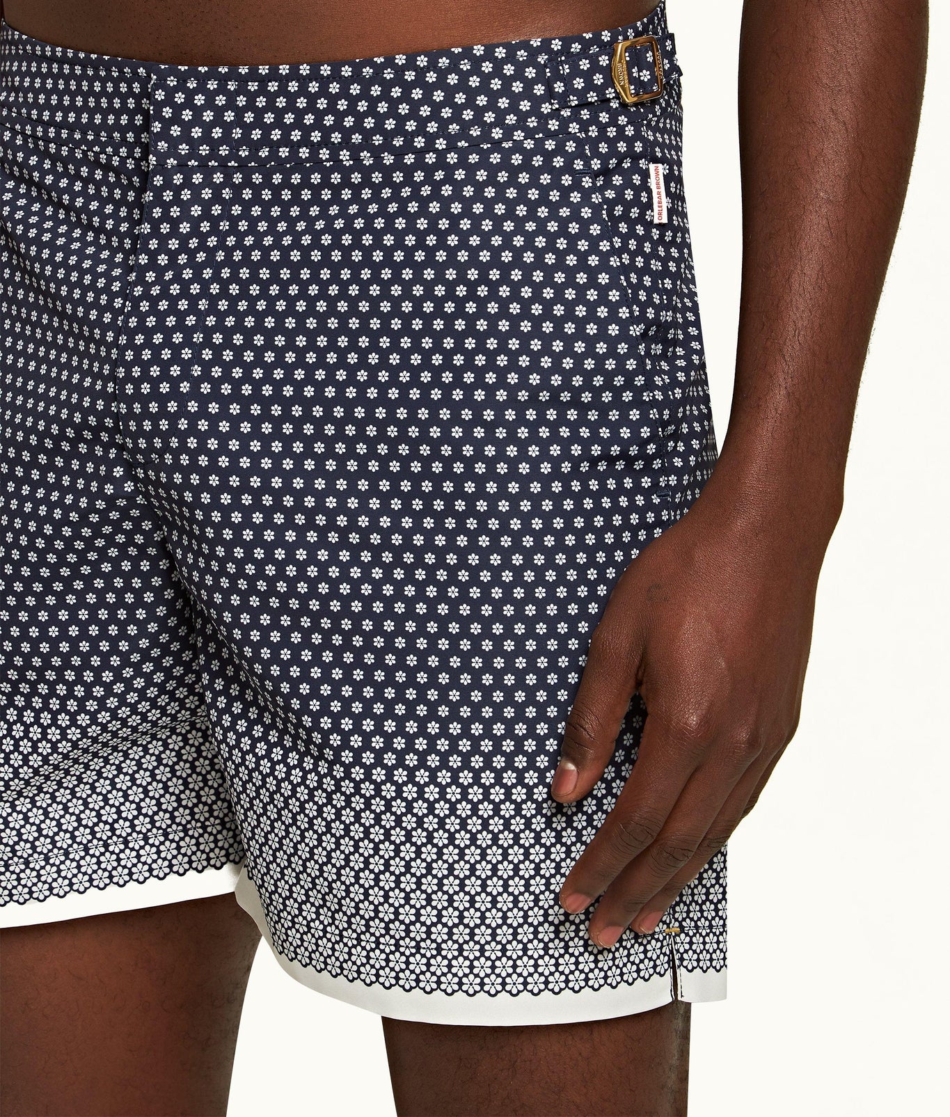 Bulldog Floret Mid-Length Swim Shorts | Night Iris/White