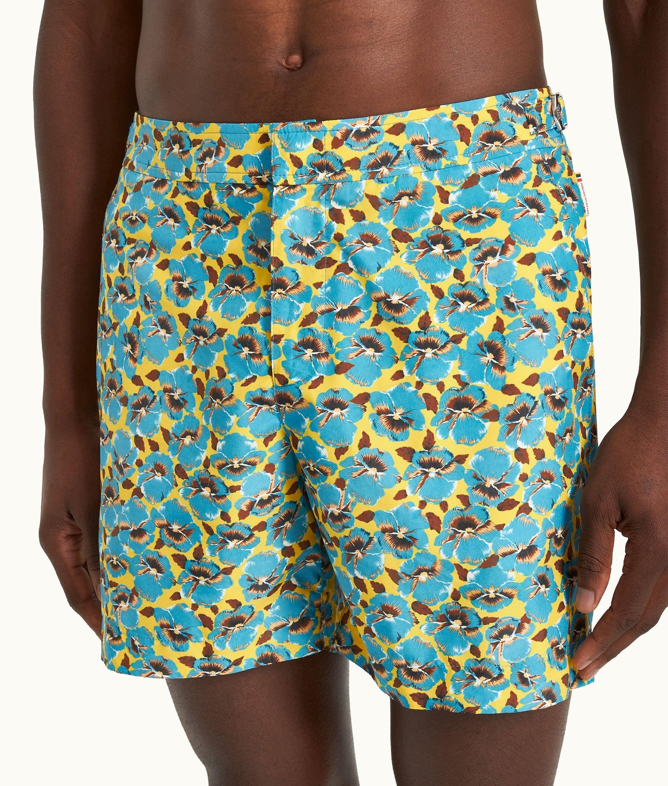 Bulldog Petal Print Mid-Length Swim Shorts | Lemon Meringue