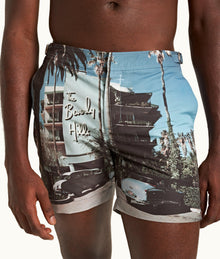 Bulldog Photographic Print Mid-Length Swim Shorts | Beverly Hills